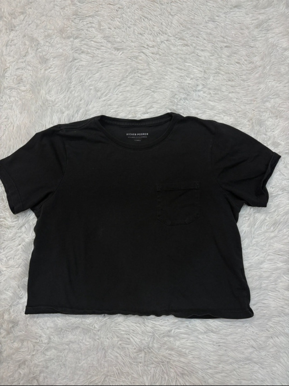 Richer poorer Black Pocket Cropped Tee - Women